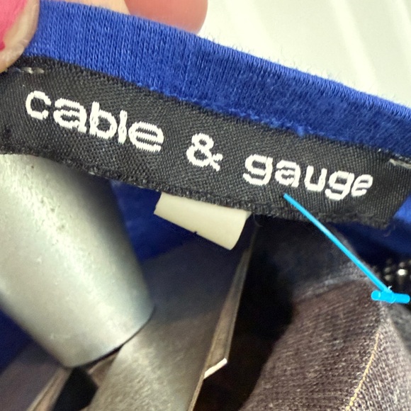 Cable & Gauge Cobalt Blue Blouse with Silver Chain Detail vintage y2K - Picture 2 of 8